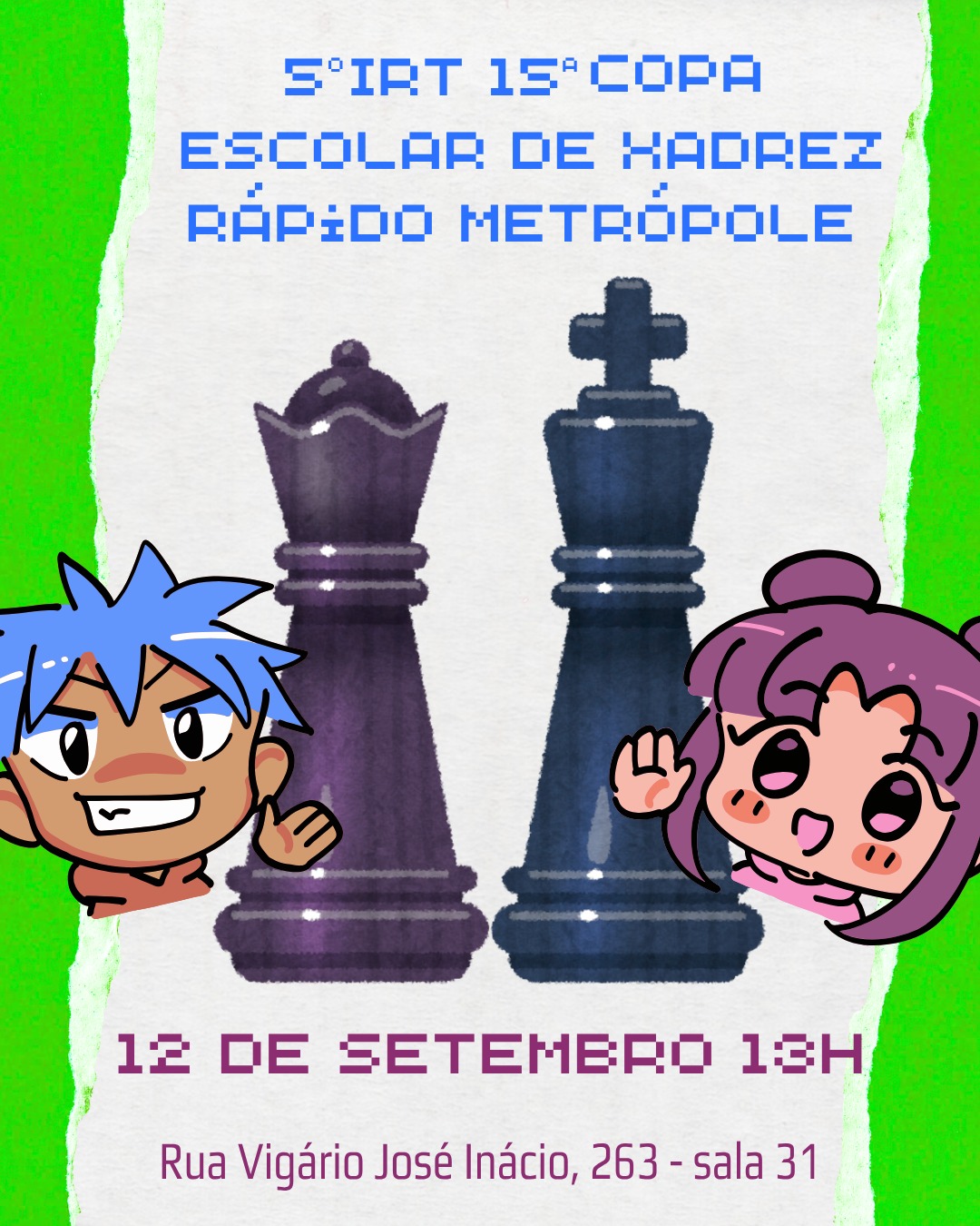 Cartaz do 5º IRT da 15ª Copa Metrópole de Xadrez Rápido Escolar